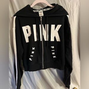 Victoria’s Secret Pink Black and White Cropped Jacket, Size Medium, Like New.